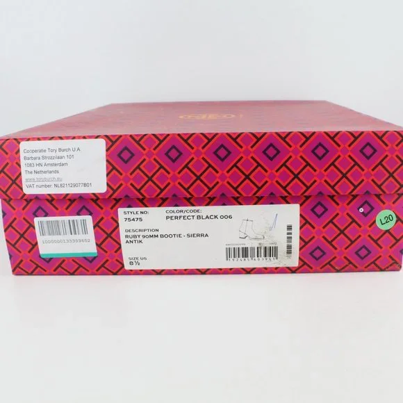 New TORY BURCH Ruby High Block Heel Leather Booties